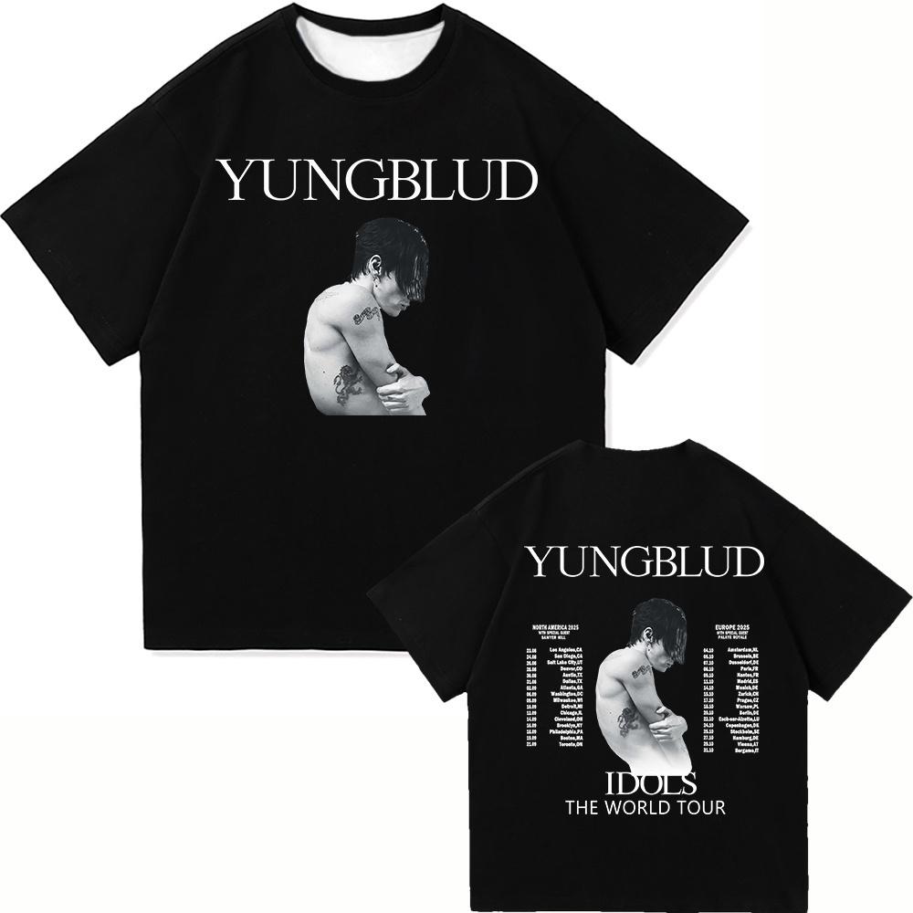 Yungblud Idols World Tour 2025 Футболка Новая Мода Мужская/Женская Хип-Хоп Эстетика Крылья ПАНК Футболка Крутые Футболки