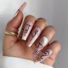 Artificial Nails Abstract Hand-painted Wearable Manicure European and American Style Long Nails Removable Nail Patches