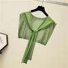 Fake Lapel  Popular Ultra-thin Perspective Air Conditioner Shawl  Breathable Summer Cape