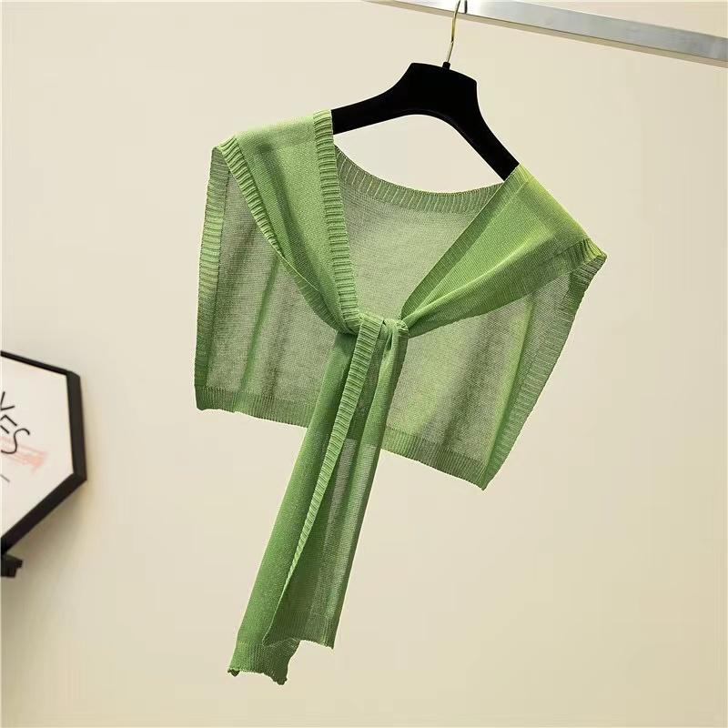 Fake Lapel Popular Ultra-thin Perspective Air Conditioner Shawl Breathable Summer Cape