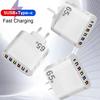65-ваттное портативное зарядное устройство на 5 портов USB Type-C с вилками EU, US, UK и Кореи