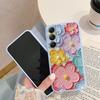 Fashion Flower Phone Case For iPhone 15 Samsung S25 Ultra A55 S24 FE A16 Xiaomi Redmi Note14 13 Pro 14C Huawei Honor 200 Realme Shockproof Matte Cover