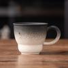 Ceramic latte cup coarse pottery breakfast cup office mug embossed fancy latte coffee cup