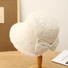 Модная шляпа-ведро с бантом и подкладкой, женская осенне-зимняя повседневная плюшевая шляпа-ведро