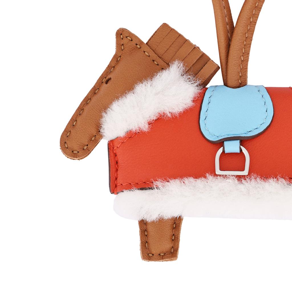 HERMES Rodeo Sheepskin Bag Accessory Women's Brown & Red H087387CKAF