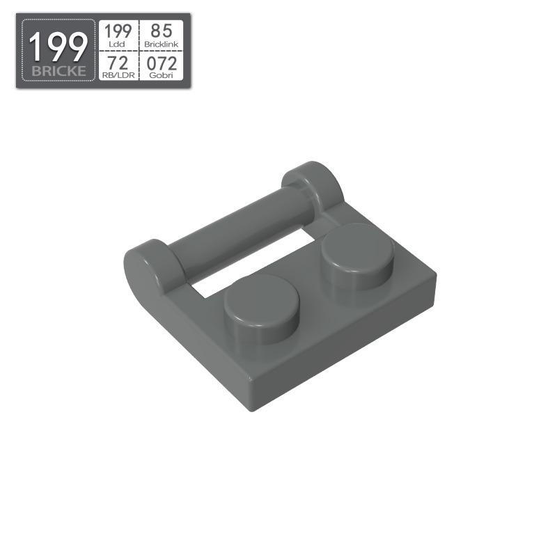 BRICKE 1x2 Hinge Plate with Side Handle, Compatible with LEGO 48336 MOC Blocks