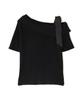 Natural Beauty Basics Asymmetrical Rib Knit Black Women's Sweater,