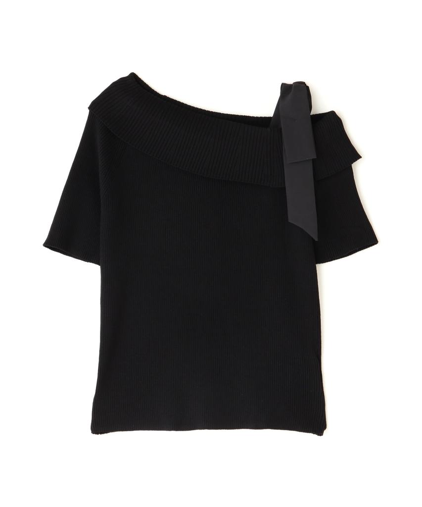 Natural Beauty Basics Asymmetrical Rib Knit Black Women's Sweater,