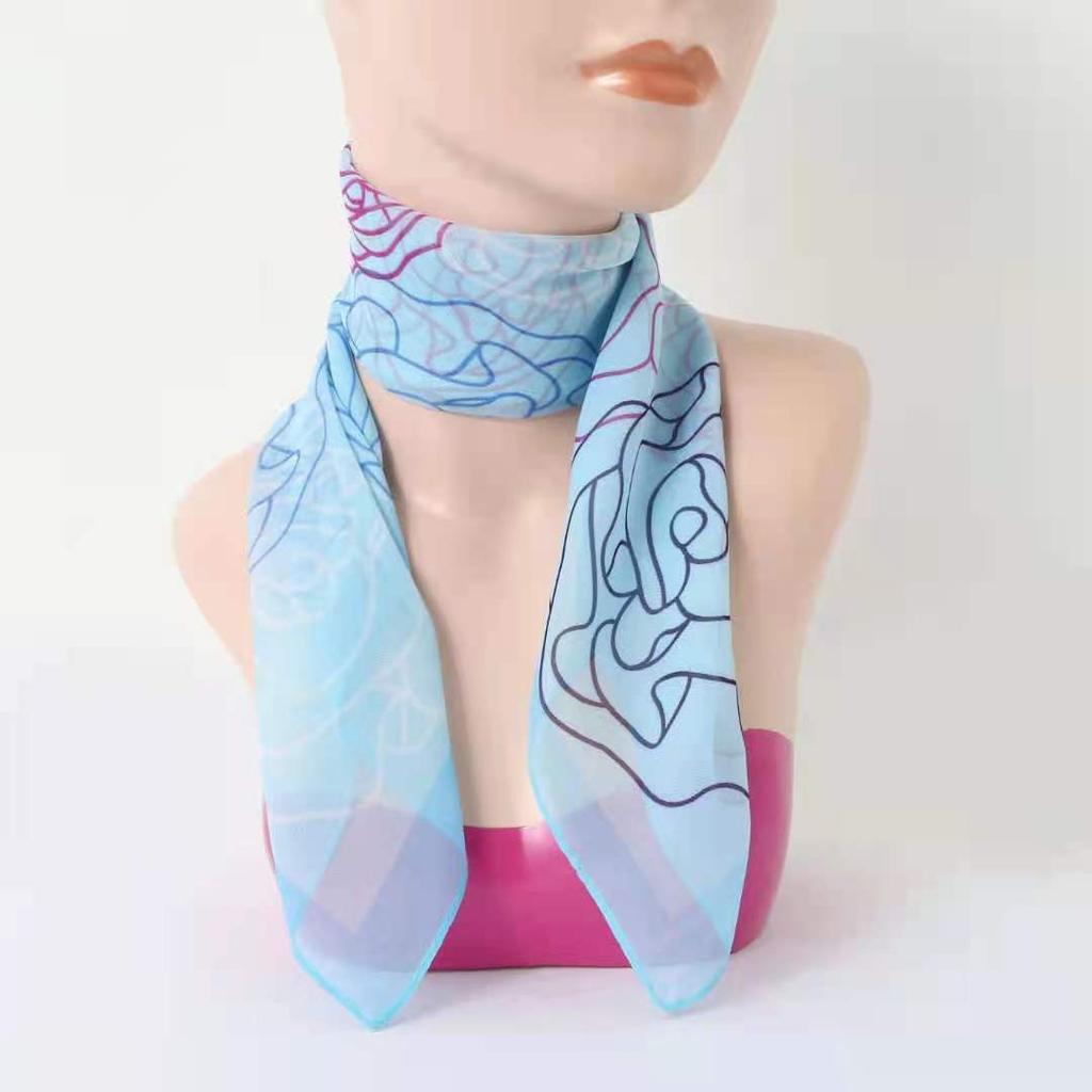 60cm Square Scarf for Spring and Summer Sun Protection Silk Scarf with Elegant Decoration Neck Protection Scarf with Gentle Temperament for Women