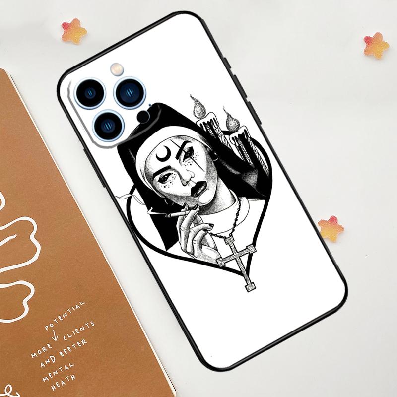 Чехол для телефона 'Демоническая монахиня Дьявол Сатана Крест' для iPhone 17 Pro Max 14 13 12 11 15 16 Pro Max mini 16 Plus 16e 17 Air Funda