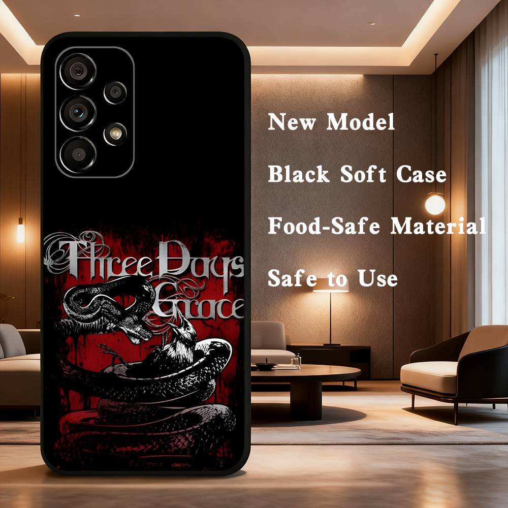 Band T-Three Days G-Grace Phone Case For Samsung Galaxy A73,31,32,72,41,53,52,71,22,5G,Note,J7,8,9 Soft Black Cover