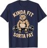 Kinda Fit Sorta Fat Funny Raccoon Weightlifter Workout Gym Graphic Tee Cotton Unisexs Unisexs Tshirt Summer Streetwear