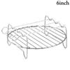 Stainless Steel Airfryer Double Layer Rack Versatile Round Roasting Rack Grill Rack With Skewers Baking Tray Air Fryer Holder