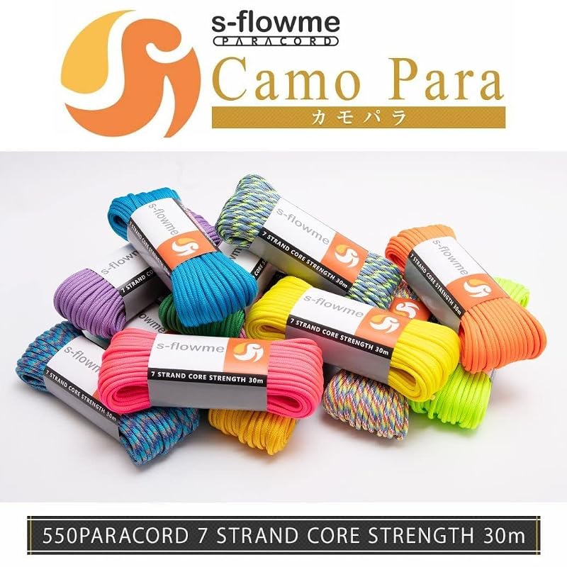 Паракорд S-flowme, 7-жильный, 4 мм x 30 м, грузоподъемность 250 кг, веревка для рукоделия, палатки, аксессуар, браслет, веревка для крепления палатки/тента для кемпинга на открытом воздухе, оттяжка, A01