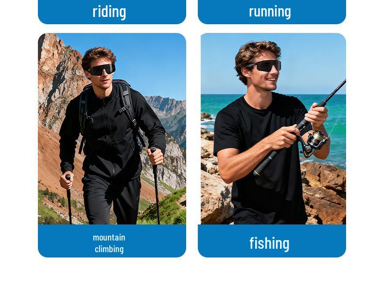 Smart Bluetooth Audio Cycling Goggles: AI Color-Changing, Windproof Glasses with Built-in Earphones