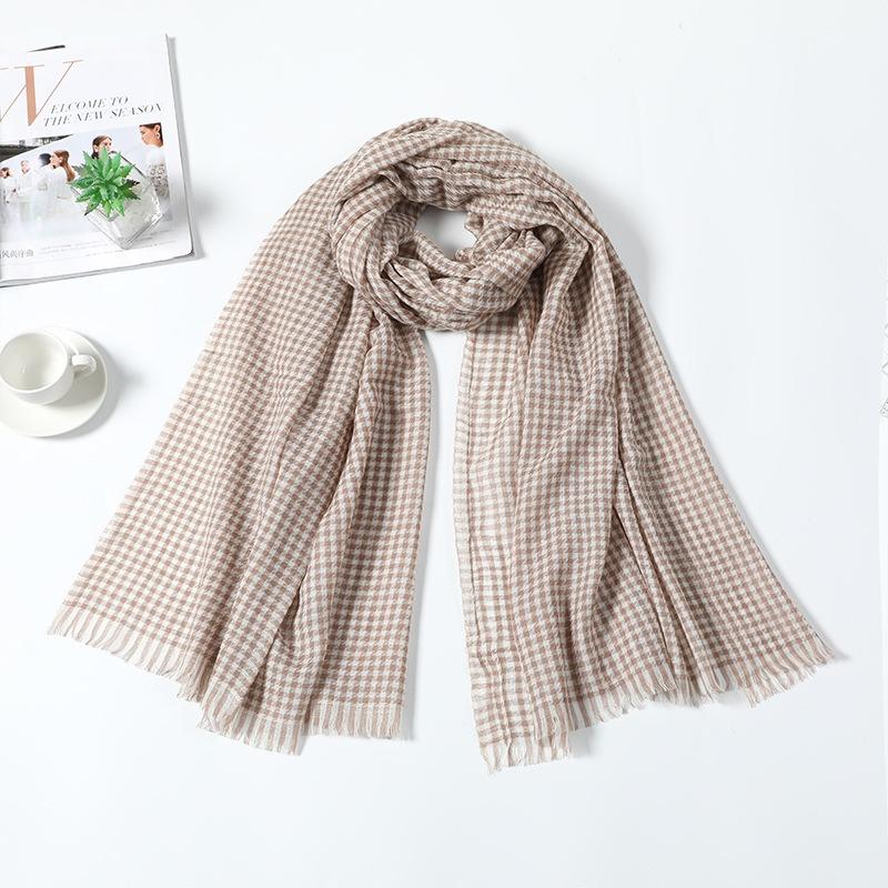 Black and White Wool Scarf Women's Autumn and Winter Long Versatile Thickened Dual-purpose Shawl Grid