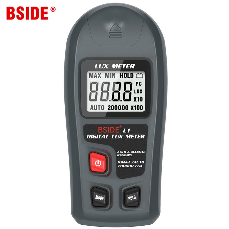BSIDE L1 Digital Lux Meter Professional 200000 Light Meter FC Lux Illuminometer Photometer Tester LCD High Accuracy Light Tester
