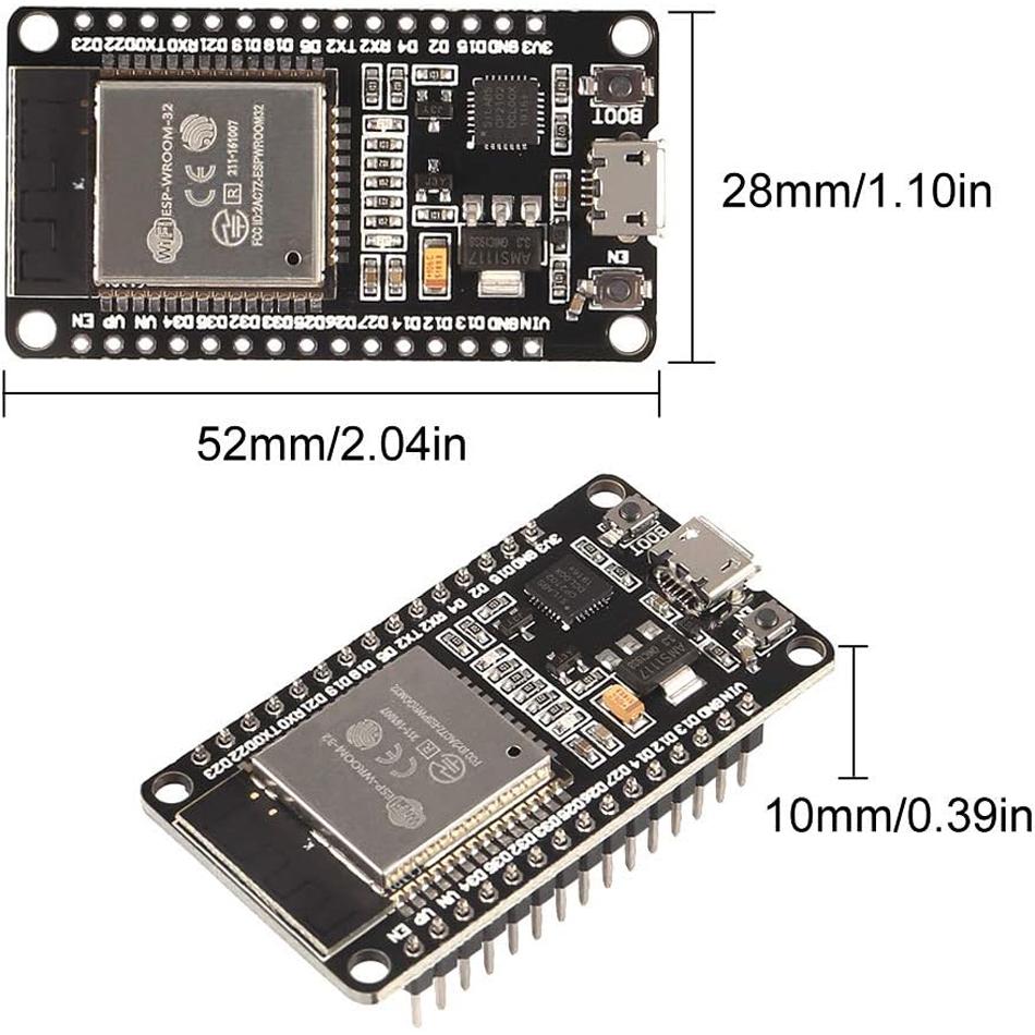 ESP-WROOM-32 ESP32 ESP-32S 2,4 ГГц двухрежимный WiFi + Bluetooth двухъядерный микроконтроллерный процессор интегрированный с антенным усилителем радиочастот