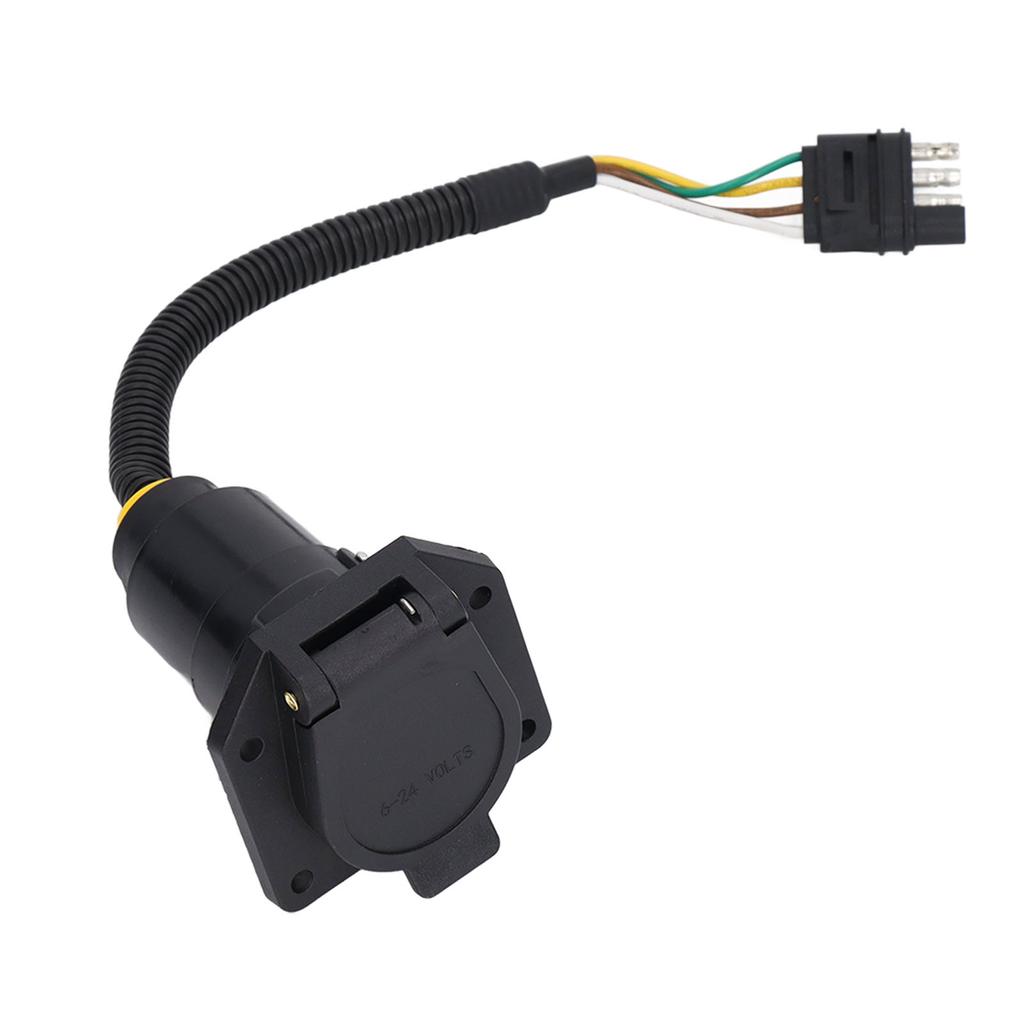 4 Pin To 7 Pin Trailer Plug Adapter Black Trailer Socket Adapter Fit for All  Trailer Plugs