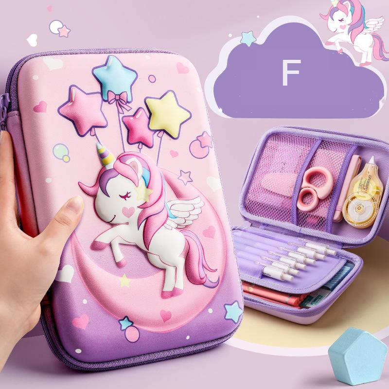3D EVA Unicorn Cute Pencil Case Cartoon Stationery Box Girls Color Pencil Box Student Pen Case School Supplies Gifts Ipad Case