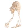 Hollow Out Lace Beanies Pearl Tassels Knit Cap Casual Crochet Flower Knitted Hat  Girls