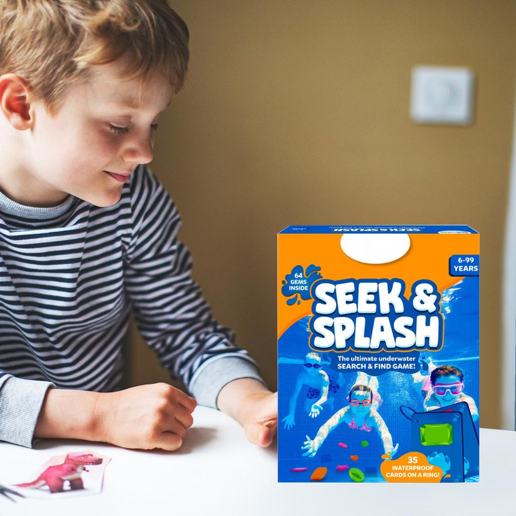 Набор Ultimate Seek & Pool - 64 сверкающие игры "Найди и покажи", STEM-обучающая водная игрушка для мальчиков и девочек 6-12 лет