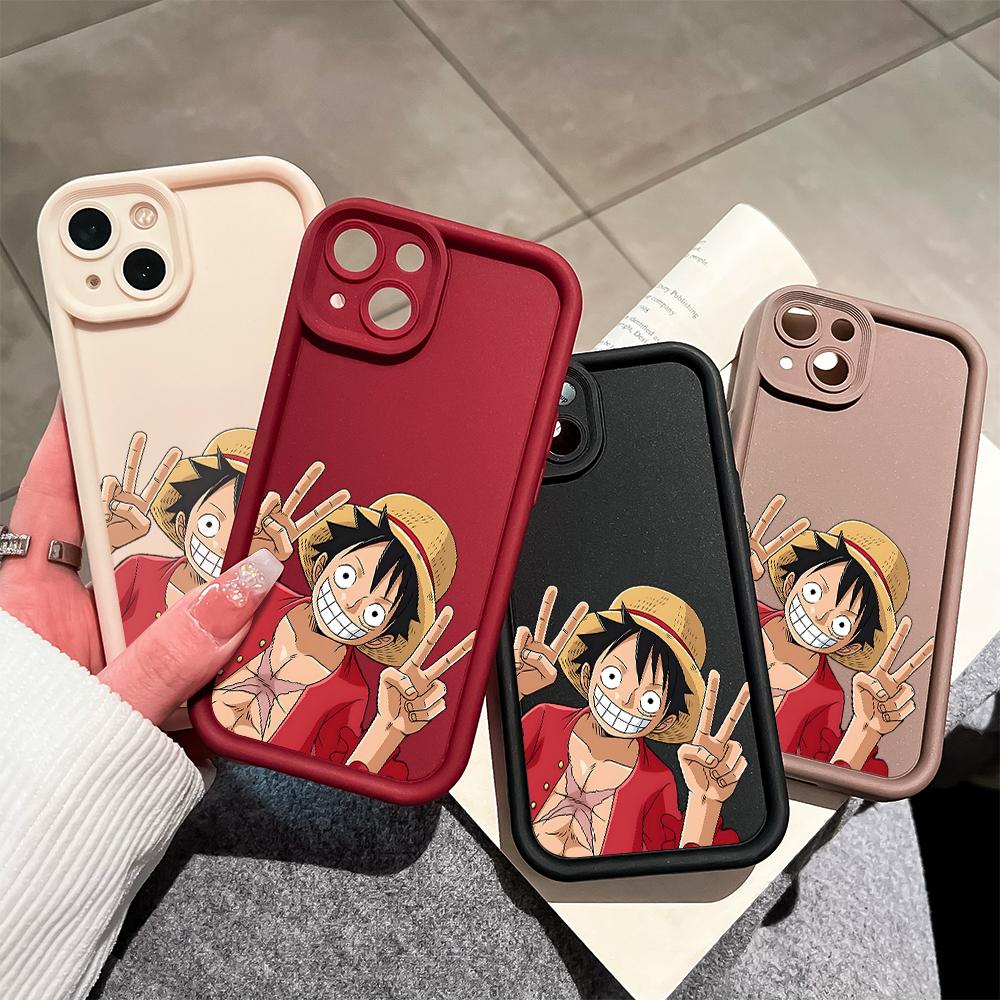 Чехол для телефона с узором «Счастливый Луффи» для iPhone Samsung Galaxy Xiaomi Redmi POCO HUAWEI Honor противоударный резиновый чехол