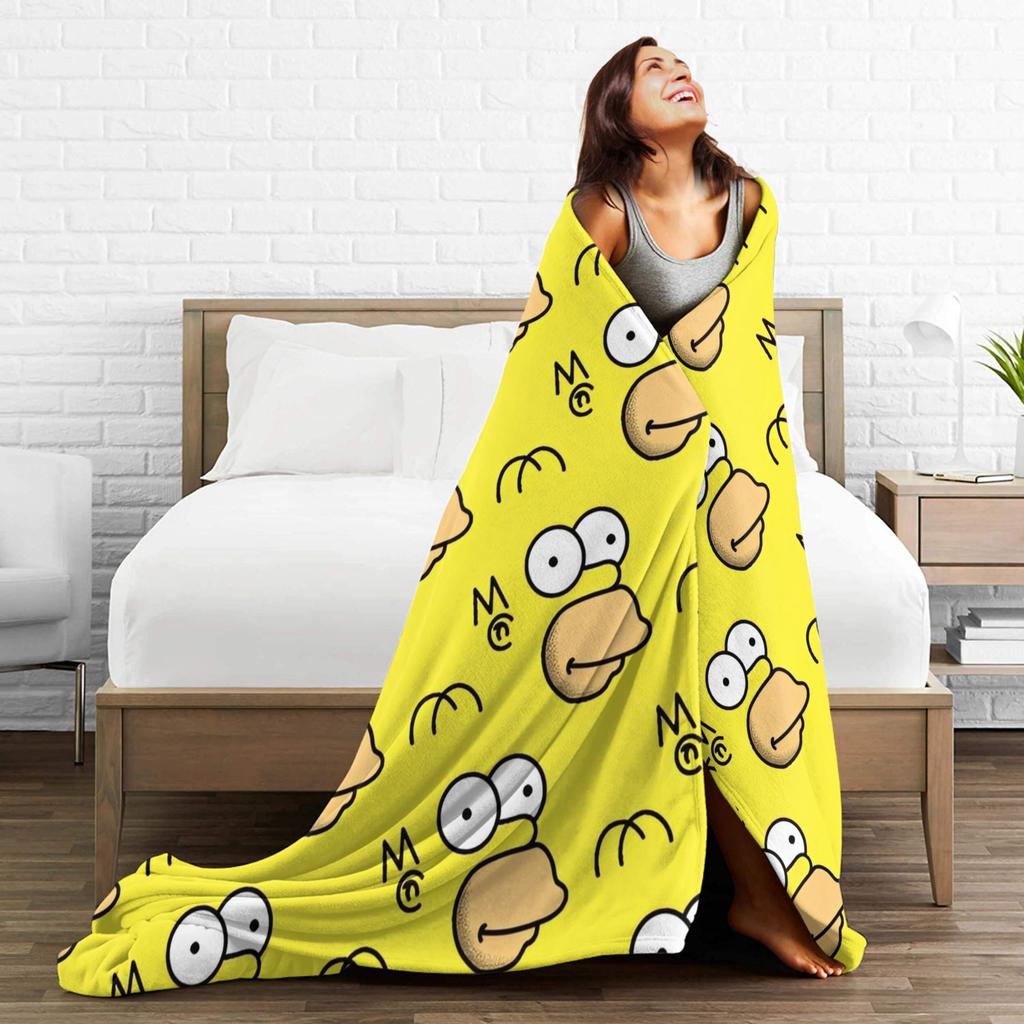 The Simpsonseds Face Throw Blanket for Couch Soft Cozy Plush Blanket 50x60 Inch Multiple Sizes Bedspreads for All Seasons