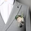 Flower Shaped Bridegroom Brooch Faux Flower Decorative Suit Coat Pocket Silk Corsage Imitation Rose