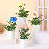 Искусственная Роза в Горшке Настольная Искусственная Роза Бонсай Многоразовая Искусственная Роза в Цветочном Горшке для Домашнего Офисного Декора Реквизит для Фотографии