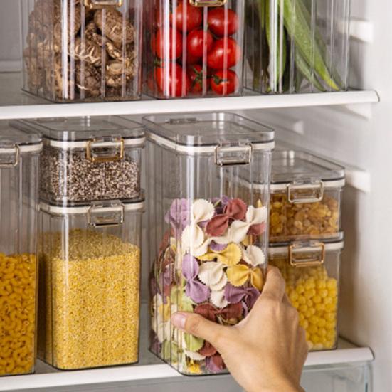 450/900/1350/1800 мл прозрачная банка для хранения продуктов, холодильник большой емкости, многофункциональный галантерейный товар, фруктовые закуски, герметичный герметичный контейнер для хранения