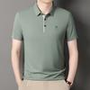 Мужская футболка с короткими рукавами, рубашка поло с лацканами, простая деловая повседневная рубашка с верхом и низом