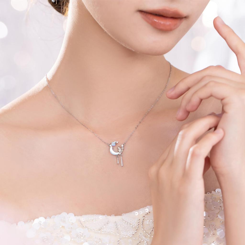 Cat Natural Power кубический цирконий платиновый цвет 925 гипоаллергенный для ювелирных изделий "Silver Thunder" женское ожерелье, мотив, камень, камень,