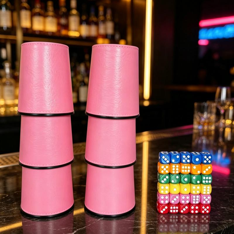 Кожаный бесшумный стакан для костей набор для игр в KTV и барах