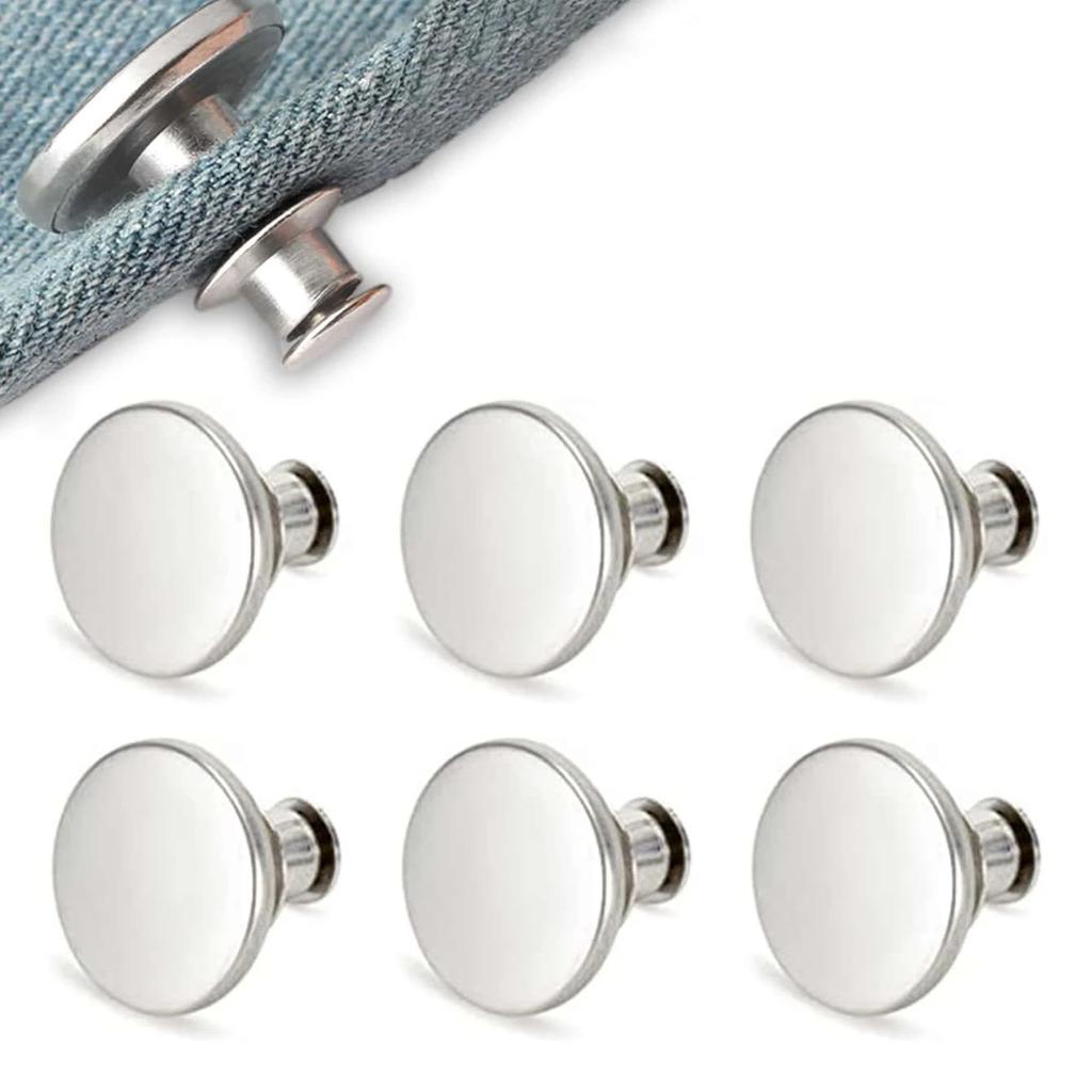 6PCS-Jeans Талия Пуговицы Без Гвоздей Регулируемые Талия Удлинители Пуговицы Съемные Одежда Брюки Талия Пряжка