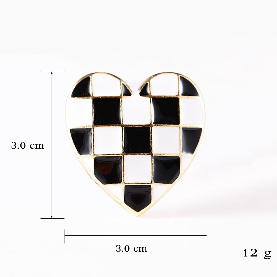 Blucome Mosaic Enamel Heart Shape Brooch Corsage Badge Special Design Brooches Collar Clip