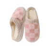 Color Matching Checkered Cotton Slippers Home Slippers Non-slip Autumn and Winter Home Indoor Shoes Couple