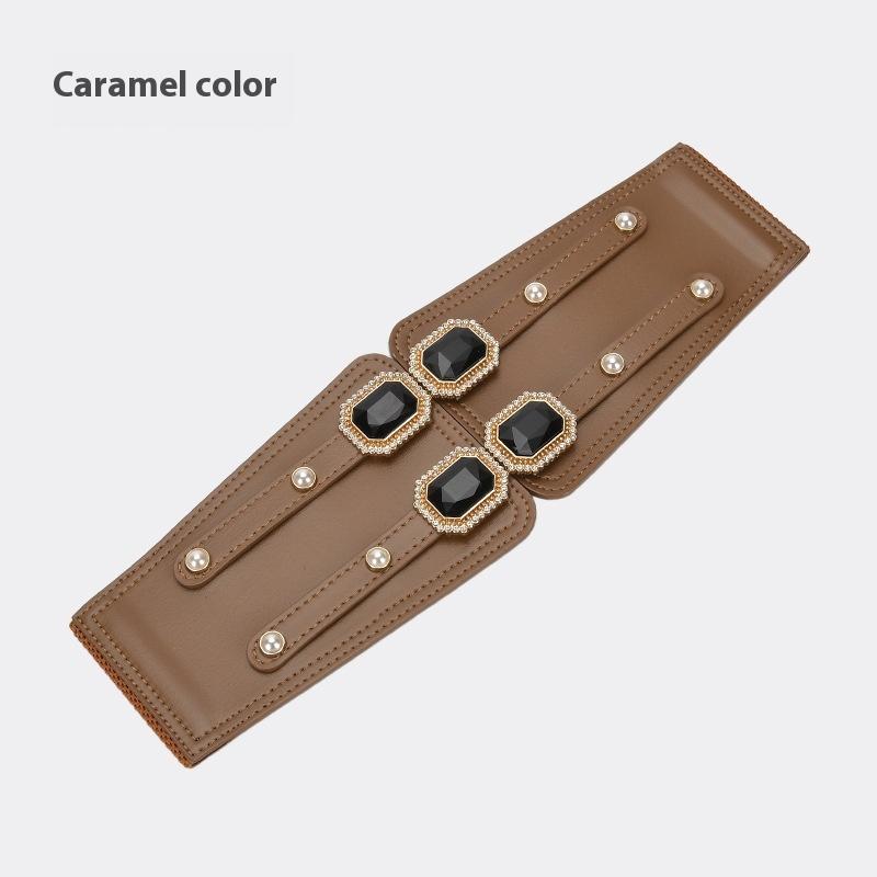 Пояс Женское платье Широкая талия Уплотнение Черный Декор с юбкой, эластичный пояс на талии, тонкий и простой