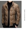 Мужская зимняя пуховая куртка с воротником-стойкой - Модная, универсальная, повседневная короткая верхняя одежда на белом утином пуху в стиле папы