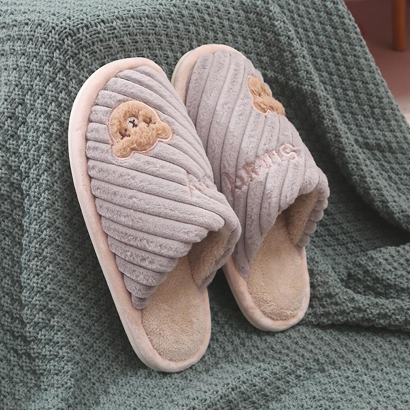 Fashion Men's and Women's Autumn and Winter New Home Cotton Slippers Home Floor Mopping Cute Plush Lovers