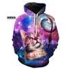 2024 New Cute Cat Hoodie Unisex 3D Printed Sweatshirt Men's Casual Hooded Pullover