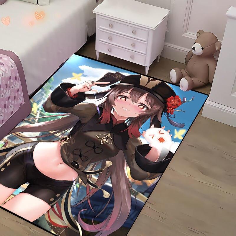Розовый ковер для комнаты для девочек, ковер для гостиной, аниме, ковер с героями мультфильмов, геймер, подростковая комната, прикроватный коврик для отдыха, каваи, пушистые коврики для прихожей