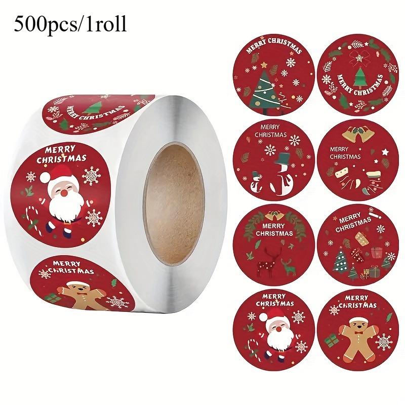 500pcs/1roll Christmas Stickers DIY Gift Packaging Baking Decoration Commodity Packaging Sealing Stickers Gifts Box Decoration