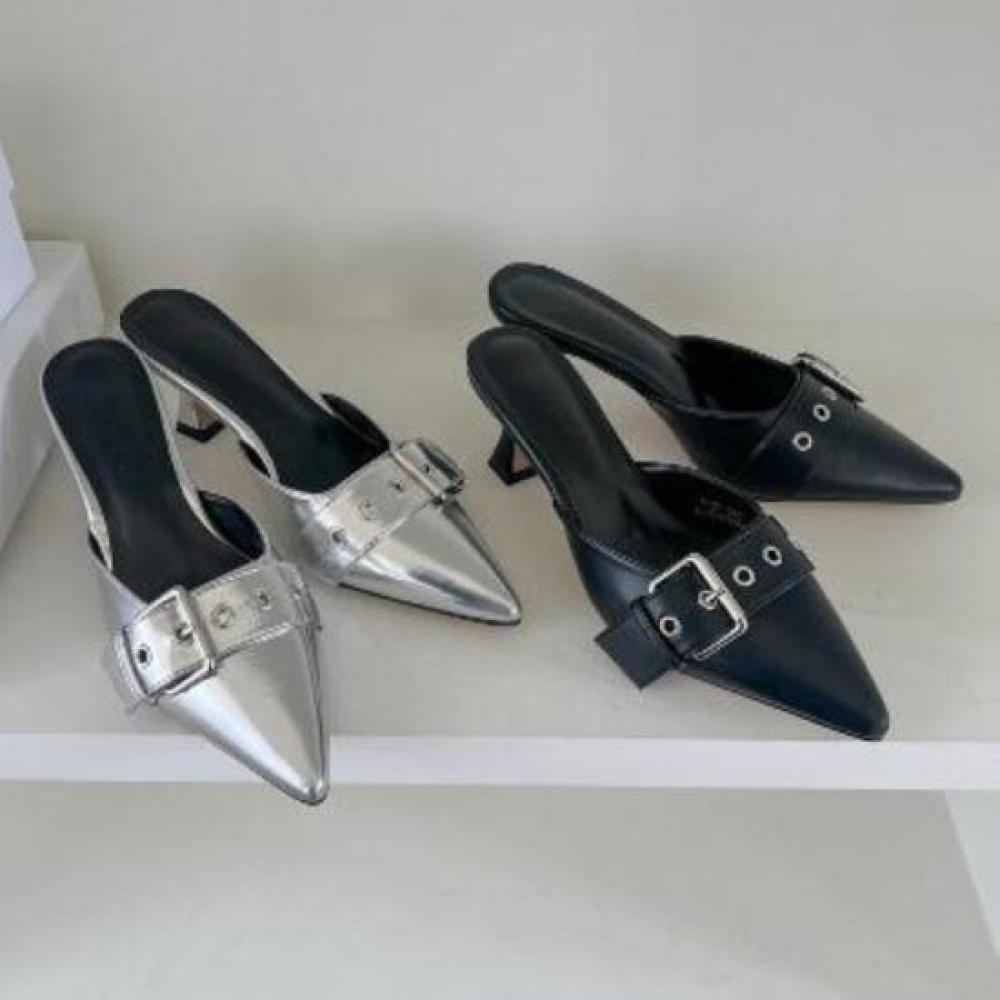 Новинка Открытый Бег Женские S без пряжки Шлепанцы Серебристый Черный 2цвета Nk Slpr 01
