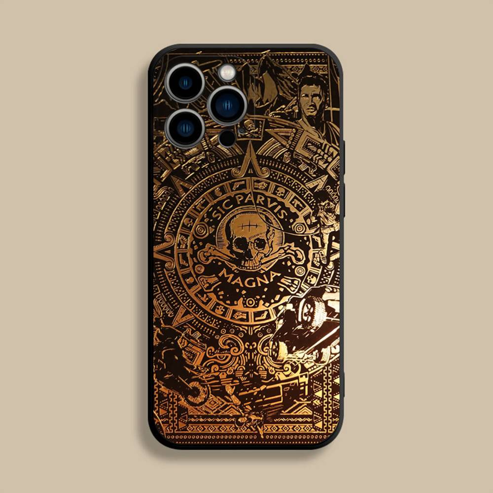 Sic Parvis Magna U-Неизведанный Чехол для Телефона для iPhone 11,12,13,14,15,16,17,Pro,Max,Plus,E,SE4,Air,Mini Черный Мягкий Чехол