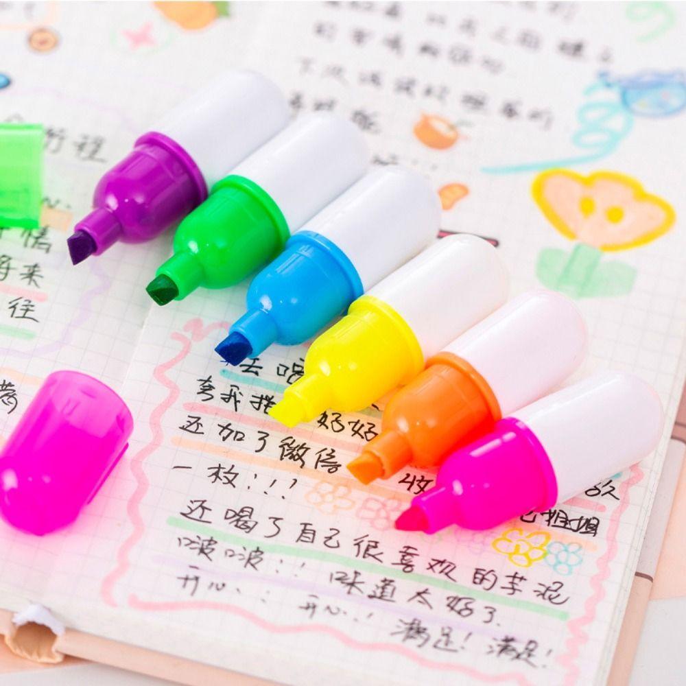 Creative Highlighters Mini Student Stationery New Fluorescent Pen Student