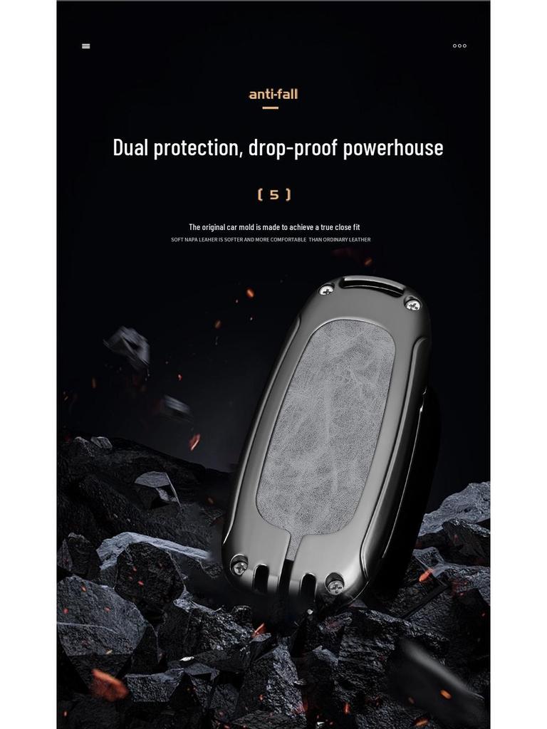 Чехол для ключа L9/L8/L7MAX: Премиальный металлический корпус, защита на одну пряжку для мужских ключей от машины