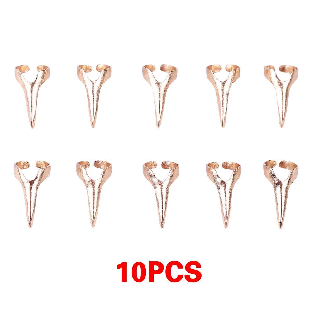 10 шт./компл., аксессуары для кос, инструменты для выбора волос в стиле ретро-панк, аксессуары для волос, готические кольца для ногтей с шипами для плетения волос