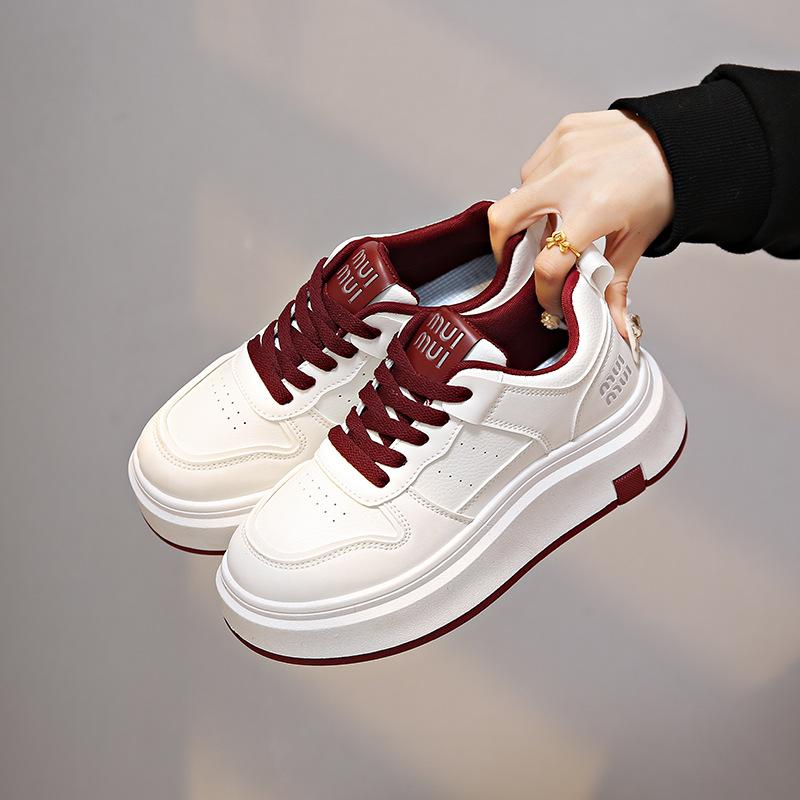 Korean Version of White Shoes Women's 2025 Autumn New Ins Student Leisure Trend Shoes Women's Thick-soled Heightening Board Shoes ZS81