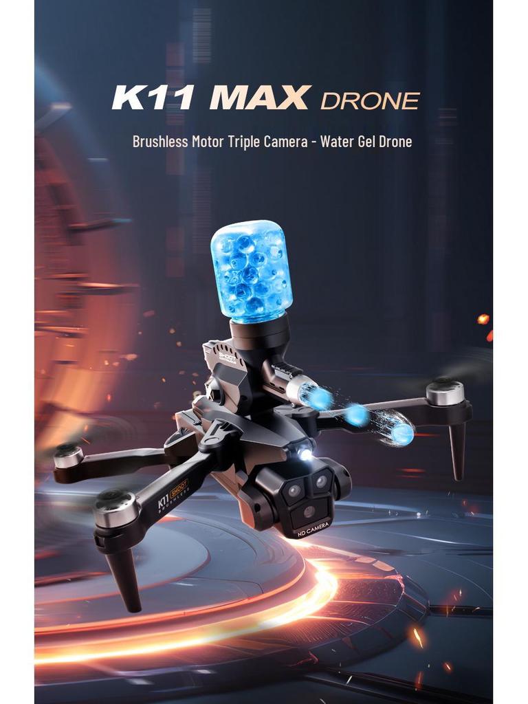 Дрон-бомба с водой K11MAX: Бесколлекторный двигатель, Тройная камера, Профессиональная аэрофотосъемка, Самолет с дистанционным управлением для детей.